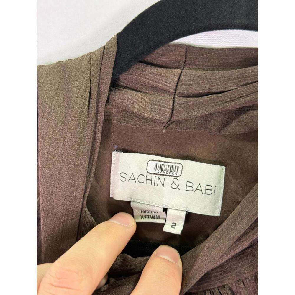 Sachin & Babi Kayla Gown Size 2 Brown - Picture 6 of 7